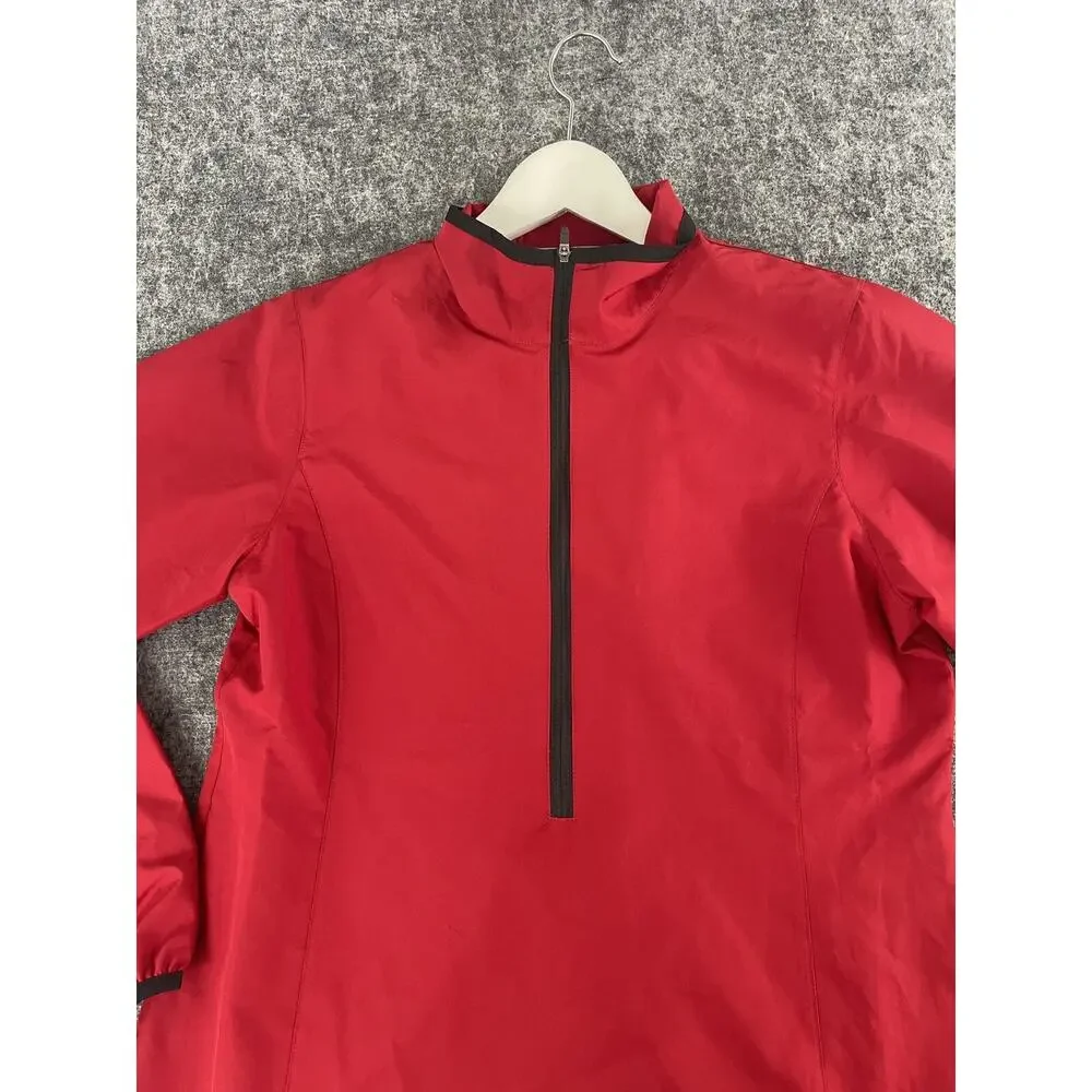 CUTTER & BUCK Jacket Mens Medium Red Half Zip CB Weathertec Windbreaker N246